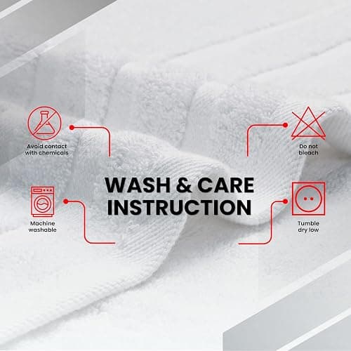Infinitee Xclusives 100% Cotton Luxury Bath Towels Set of 2 (27x54 Inches), Soft, Absorbent, Quick Dry, Perfect Towels for Bathroom, Gym, Spa & Hotel |Brilliant White| - Bath Towels - 2 pack - Brilliant White thumbnail 7