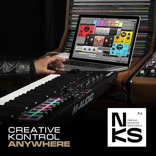 M-AUDIO Oxygen Pro 61 Key USB MIDI Keyboard Controller With Beat Pads, MIDI-assignable Knobs, Buttons and Faders, and Native Instruments Sound Package (NKS Integration) thumbnail 6