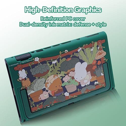 GeekShare Protective Shell Compatible with Switch 2, Kawaii Cartoon Dockable Case for Switch 2, Anti-Scratch and Shock-Absorption Design Cover Skin - Bunny Garden thumbnail 4