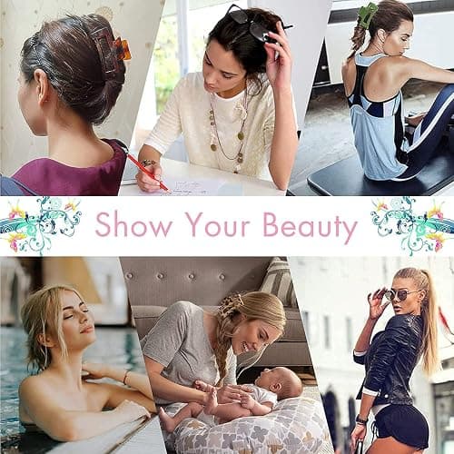 5 Pcs Hair Claw Clips-Nonslip Large Claw Clip Strong Hold Hair Clips Suitable for Women Fashion Hair Styling Accessories thumbnail 6
