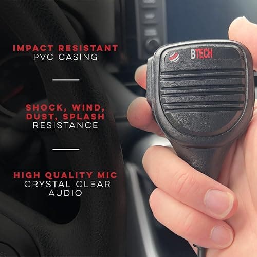 BTECH QHM22 Weatherproof Heavy Duty IP54 Speaker Mic, Premium Commercial Grade Shoulder Mic for BAOFENG (UV-5R BF-F8HP), pxton, Retevis, Kenwood K1 Radios thumbnail 3
