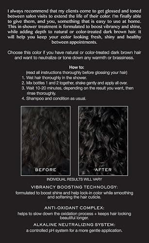 Kristin Ess Hair Gloss in Bittersweet Dark Brunette - 4 Wk Semi Permanent Hair Color for Women - Dark Brown Color Depositing Conditioner & Toner for Vibrant Color + Shine - Hair Dye Glaze - Vegan thumbnail 3