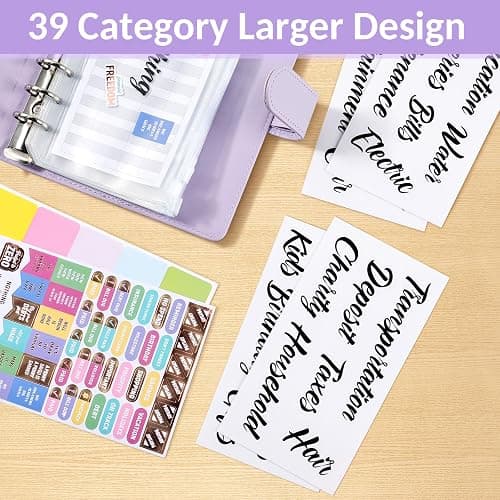 Sooez Budget Binder with Money Saving Challenge, Money Saving Binder with Cash Envelopes, Expense Sheets, Challenge Tracker & Category Labels, Envelope Savings Challenges Book for Home Office School thumbnail 7