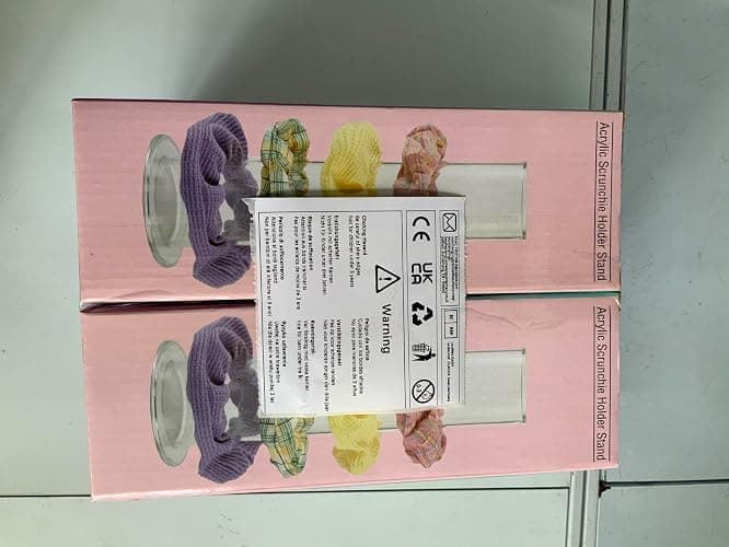 Pack of 4 Acrylic Scrunchie Holder, Clear Hair Tie Organiser Stand, Bracelet Stand, Cute Room Decoration for Jewellery, Bracelet, Headband Accessories, Display Tower, Teenager Girls Gifts thumbnail 8