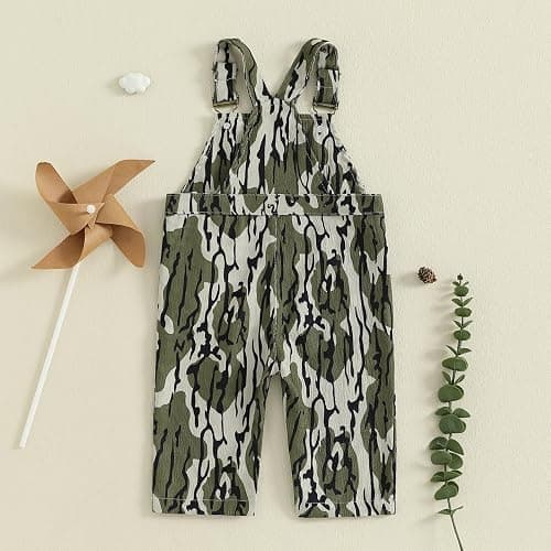 YOKJZJD Newborn Toddler Baby Boy Duck Deer Hunting Corduroy Suspender Pants Bib Overalls Little Hunter Fall Winter Outfits thumbnail 7