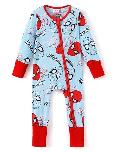 Disney Princess Stitch Marvel Baby Viscose Made from Bamboo Long Sleeve Footie Romper Zipper Sleep Outfit Newborn to Infant - Image 1