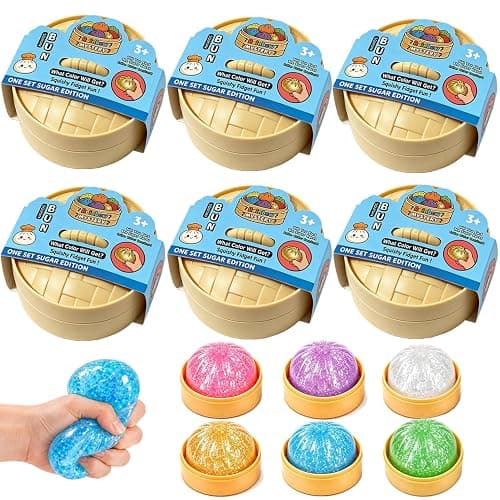 6Pcs Dumpling Mystery Box,Dumplings Squeeze Stress Balls for Adults,Soft and Squeezable Stress-Relieving Dough, Birthday Gifts - Image 1