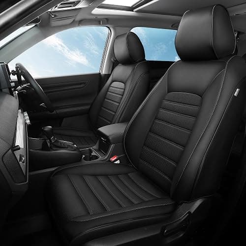 FREESOO for Honda CRV Seat Covers 2023–2026 Full Set, Custom Fit, 4‑Layer Waterproof, Breathable Faux Leather, Durable Car Seat Protector for EX/EXL/LX/Sport/Sport Touring/TrailSport (Black) - Image 1