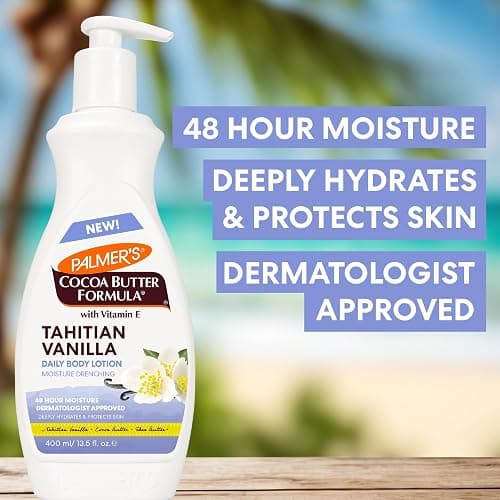 Palmer's Cocoa Butter Formula Tahitian Vanilla Body Lotion, 13.5 Oz, Daily Moisturizing Lotion for Dry Skin with Shea Butter & Vitamin E, Hydrates & Protects, Helps Provide 48-Hour Deep Moisture thumbnail 4