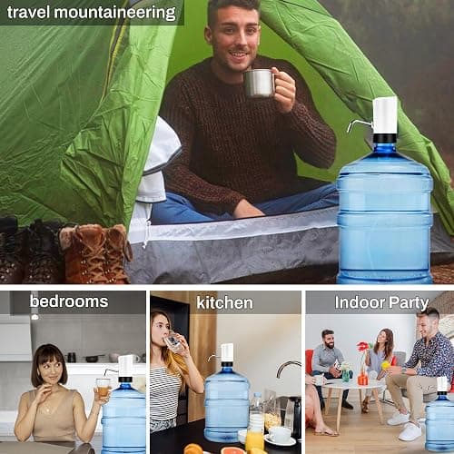 Water Table Pump, Portability Electric Water Pump with USB Data Cable,White Automatic Drinking Water Bottle Pump for Travel, Kitchen, Home, Office thumbnail 7