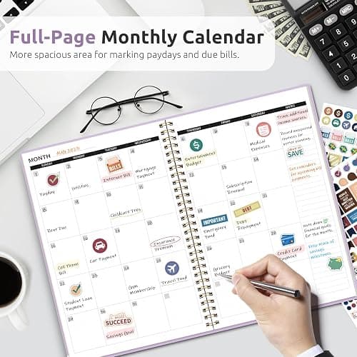 Budget Planner - Monthly Budget Book with Expense Tracker Notebook, Undated Bill Organizer & Finance Planner to Take Control of Your Money, 2025-2026 Account Book to Manage Your Finances-Lavender thumbnail 2