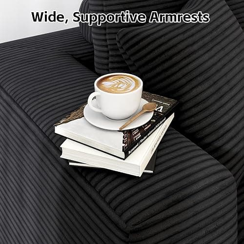 107" Boneless Couch, Sectional Couchs for Living Room & Bedroom, Cloud Couch with L-Shape Chaise Modern Modular Sofa with Deep Seat, No Assembly Required (Jet Black) thumbnail 9