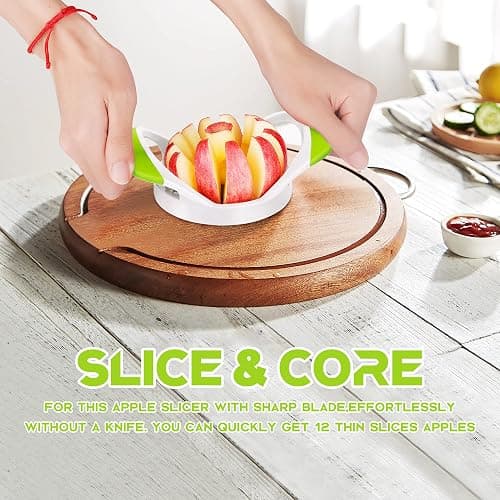 Supercenter Apple Cutter, Apple Corer and Slicer - Stainless Steel Apple Corer - 4.72 Inch Apple Slicer Tool with 12 Super Sharp Blades, lightweight Apple Slicer and Corer with Anti-slip Handle thumbnail 4