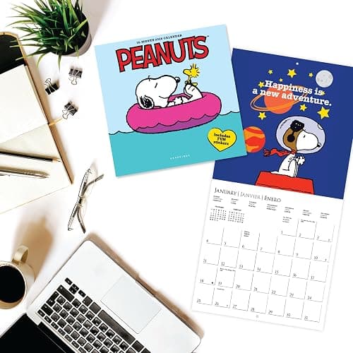 Graphique 2026 Peanuts Mini Wall Calendar | 7” x 7” | Thick Paper | Home & Office Organizer | Large Monthly Grid | 3 Languages & Marked Holidays | 4 Month Preview Page for 2027 thumbnail 2