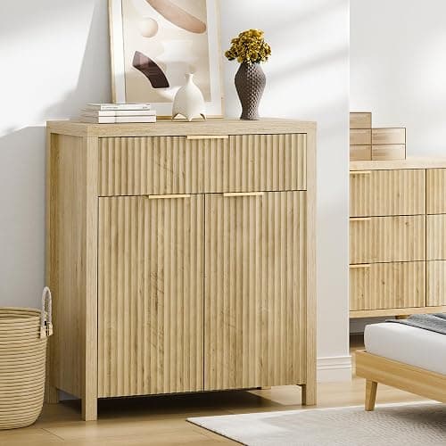 Lulive Fluted Buffet Cabinet with Storage Sideboard Cabinet Adjustable Shelves for Kitchen Living Room, Kitchen, Entryway thumbnail 6
