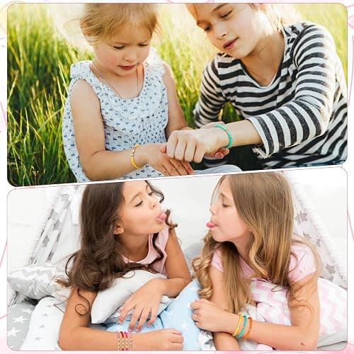 ViEinkaufen 19 Pcs Friendship Bracelets, Colorful Girls Bracelets Adjustable Bohemian Clay Beads Bracelets Inspirational Bracelets Jewellery Gifts for Girls Women Men Best Friends Party Accessories thumbnail 6