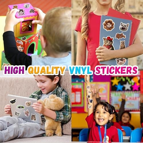 100 Pcs Cute Cat Stickers for Kids, Waterproof for Kids,Vinyl for Water Bottle,Laptop,Phone,Skateboard Stickers for KidsTeens Girls and Boys thumbnail 3