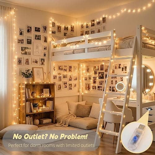 JMEXSUSS USB Fairy Lights for Bedroom, 33ft 100 LED Twinkle Lights Plug in with Remote, Indoor String Light for Dorm Girl's Room Tent DIY Birthday Gift Party Decor, Silver Wire, Warm White,Timer thumbnail 9