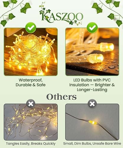 KASZOO 84Ft 12-Pack Artificial Ivy Garland, Fake Hanging Ivy Vines with 80 LED Battery-Operated String Lights and Remote Control for Bedroom, Wall, Wedding, Party and Garden Decor, Green thumbnail 3
