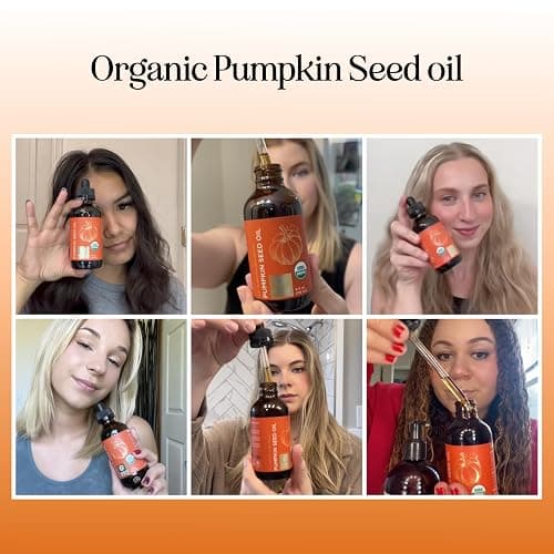 Maple Holistics Pumpkin Seed Oil Organic Certified - 100% Pure Organic Pumpkin Seed Oil for Hair and Anti Aging Face Oil - USDA Organic for Dry Hair and Volume - Virgin Cold Pressed & Unrefined (4oz) thumbnail 2