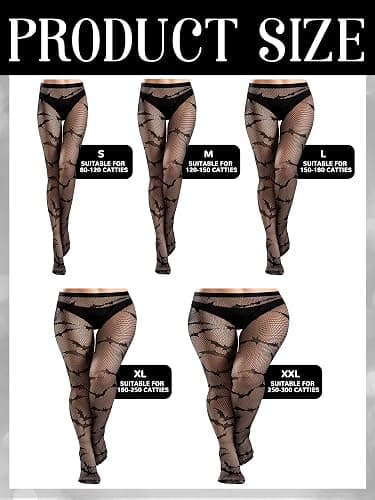 Ramede 6 Pairs Fishnet Stockings Women Lace Tights Patterned Thigh High Waist Goth Leggings Tight Pantyhose for Halloween thumbnail 3