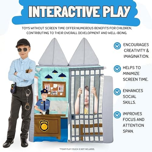Couch Swag Play Panel for Childrens Foam Sofa Kids Couch (Police) thumbnail 4