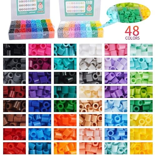 Artkal Fuse Beads Kit 9600 Pieces 5mm Melty Beads Kit, with 100 Patterns 4 Pegboards 2 Tweezers 2 Ironing Paper, Compatible Perler and Hama Beads thumbnail 3