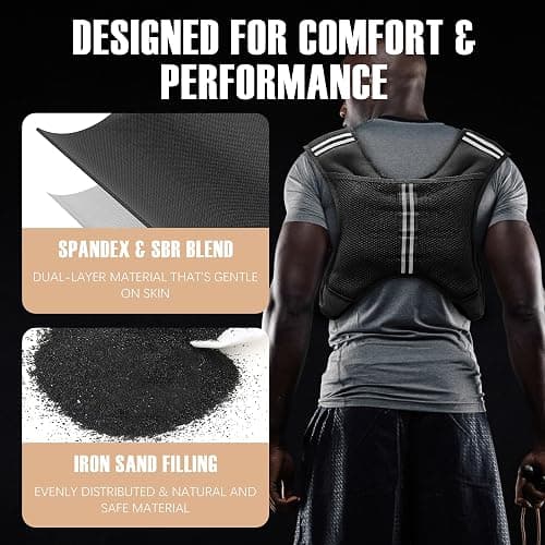 NATURELUX Weighted Vest Men or Women - 5/10/15/20/25/30lbs Weights with Reflective Stripe, Weighted Vest for Workout Equipment for Strength Training Running - Walking Weight Loss thumbnail 4