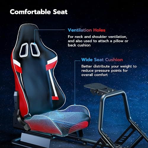 ARES WING Racing Simulator Cockpit with Monitor Mount and Seat, Formula and GT Sim Racing Cockpit Compatible with Fanatec, Thrustmaster, Logitech, Moza Racing Games on PS5, PS4, Xbox and PC thumbnail 7
