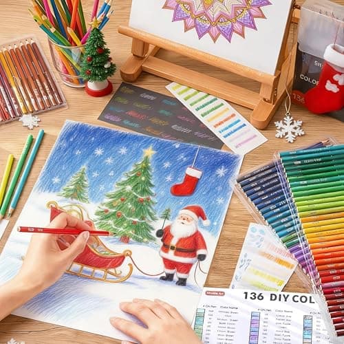 Shuttle Art 136 Coloured Pencils, Soft Core Colouring Pencils Set for Adult Colouring Books, Doodling, Sketching, Drawing, Art Supplies thumbnail 8