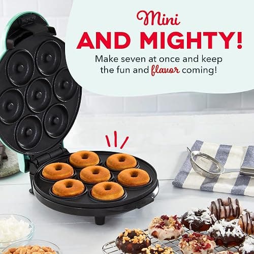 DASH Mini Donut Maker Machine for Kid-Friendly Breakfast, Snacks, Desserts & More with Non-stick Surface, Makes 7 Doughnuts - Aqua thumbnail 3
