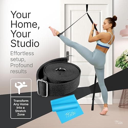 Stretching Strap with Door Anchor & Resistance Band – Leg Stretcher for Improving Flexibility & Splits – Ideal for Ballet, Dance, Cheer, Yoga & Gymnastics – Home Training Equipment for All Levels thumbnail 5