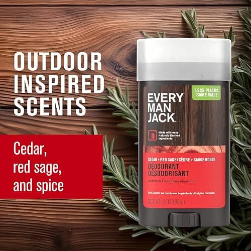 Every Man Jack Cedar + Red Sage Men’s Deodorant - Stay Fresh with Aluminum Free Deodorant For all Skin Types - Odor Crushing, Long Lasting, with Naturally Derived Ingredients - 3oz (2 Pack) thumbnail 4