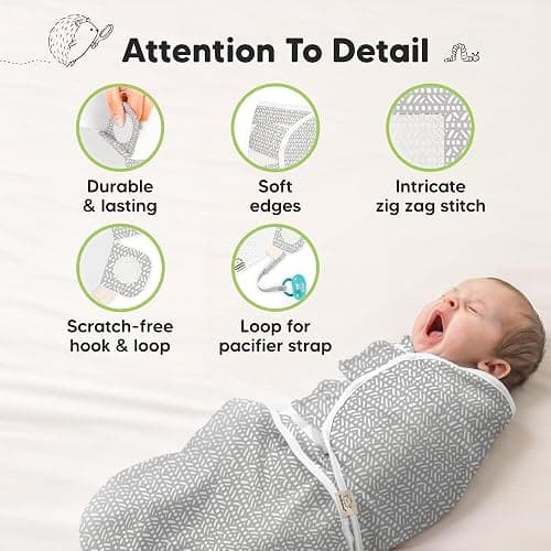 KeaBabies 3-Pack Organic Swaddles for Newborns Girls, Boys with Hats - Soft Cotton Baby Sleep Sacks 0-3 Months, Breathable Baby Hats and Swaddles 0-3 Months, Newborn Essentials Must Haves (Nordic) thumbnail 8