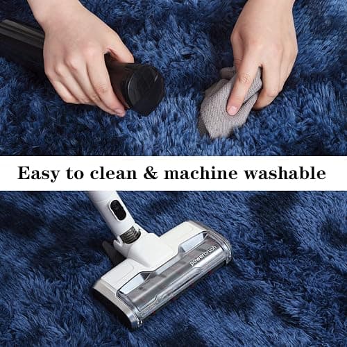 duduta Navy Blue Fluffy Bedroom Rug 3x5 ft, Tie-Dye Shag Plush Area Rug for Nursery Playroom Dorm Living Room Decor thumbnail 5