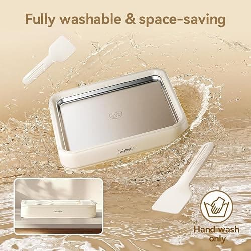 Rolled Ice Cream Maker, Felizbebe Instant Ice Cream Roller Tray with Lid and 2 Spatulas, Food Grade Premium Stainless Steel Cold Plate No-electricity for Fun Family Activities, DIY Parent-Child Time thumbnail 6