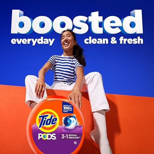 Tide PODS laundry detergent pacs, 3-in-1 Stain Remover, Odor Fighter, Color Protector, 112 Count, HE compatible, Spring Meadow Scent thumbnail 4