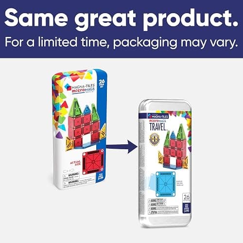 Magna-Tiles microMAGS 26-Piece Travel Magnetic Construction Set – Bold Colors, The Original Magnetic Building Brand thumbnail 4