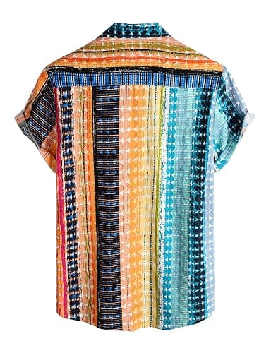 VATPAVE Mens Casual Hawaiian Floral Shirts Short Sleeve Button Down Tropical Shirts Beach Summer Shirts thumbnail 3