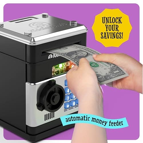 Piggy Bank for Kids - Electronic Money Saving Box w/Code- ATM Safe - Toy Coin Bank - Easter Boys Toys for Age 3, 4, 5, 6, 7, 8, 9 - Birthday Gifts for 8, 9, 10, 11, 12 Year Old Boy and Girl thumbnail 3