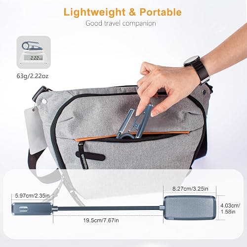 Gritin 9 LED Rechargeable Book Light for Reading in Bed - Eye Caring 3 Color Temperatures,Stepless Dimming Brightness,80 Hrs Runtime Small Lightweight Clip On Book Reading Light-Pacific Blue thumbnail 8