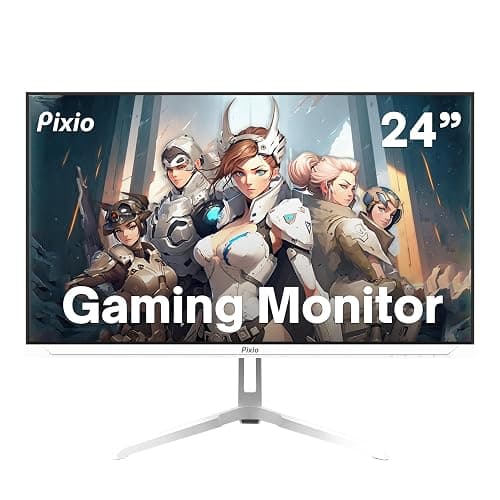 Pixio PX248 Wave White 24 inch 200Hz Refresh Rate FHD 1080p Resolution Fast IPS Panel 1ms GTG Response Time Gaming Monitor and PS1S Wave White Single Monitor Arm - Fits up to 32 inches and 19.8lbs thumbnail 2