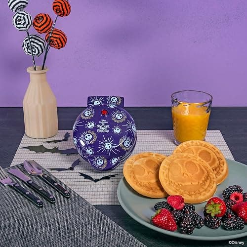 Uncanny Brands Nightmare Before Christmas Jack Skellington Mini Waffle Maker - Small Kitchen Appliance thumbnail 3