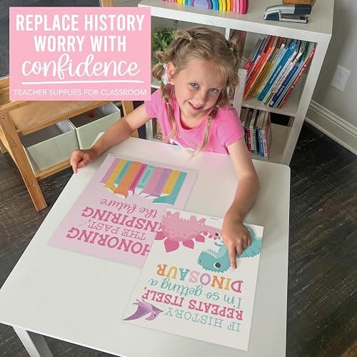 Hadley Designs 6 Social Studies Classroom Decorations – US History Posters for Elementary, Middle School and High School, Durable World History Wall Art for Teachers - Pastel Classroom Decor thumbnail 8