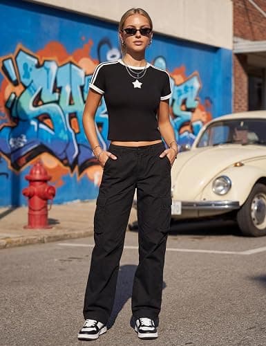 Blooming Jelly Womens Y2K Crop Tops Going Out Workout Cute Tee Shirts Short Sleeve Basic Summer 2026 Gym Outfits thumbnail 4