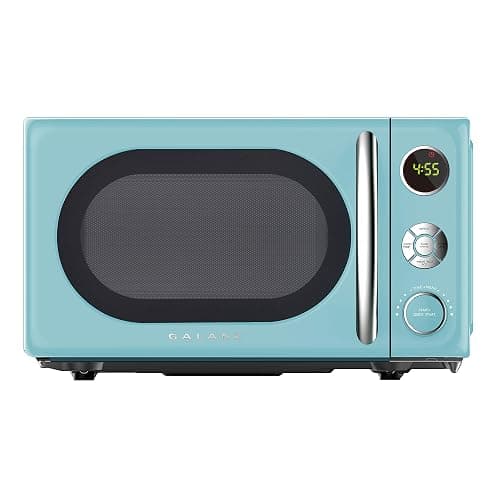 Galanz GLCMKA07BER-07 Retro Microwave Oven, LED Lighting, Pull Handle Design, Child Lock, Bebop Blue, 0.7 cu ft - Image 1