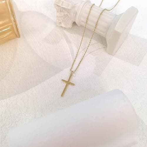 HERIER Cross Necklace for Women - 18K Gold Plated Cross Pendant Necklace Dainty Simple Gold Cross Necklace Tiny Gold Cross Necklaces for Women Trendy Gold Jewelry for Women Gift thumbnail 5