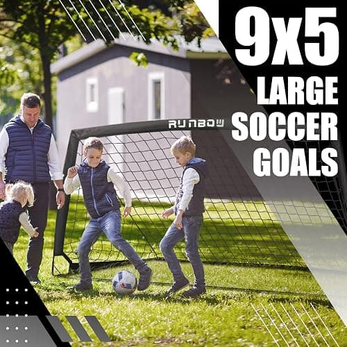 RUNBOW Portable Soccer Net for Backyard, Foldable Soccer Goal for Kids and Adults Outdoor Training Practice Equipments with Carry Bag for Christmas Day Gifts thumbnail 2
