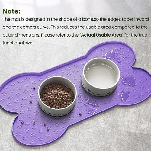 PWTAA Dog Food Mat Anti-Slip Silicone Dog Bowl Mat Thicker Pet Placemat Waterproof Cat Feeder Pad with Raised Edge Puppy Kitten Feeding Mats Suitable Small Medium-Sized Dogs Cats Eating Tray thumbnail 4