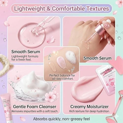 Back up if other is sold out Sakura Skin Care Set - Sakura Birthday Gifts For Teen Girls - Skin Care For Kids - 15 In 1 Skincare For Girls 10-12 Gift Set - Kids Skin Care Set For Girl Ages 8-12, All Skin Types Gua Sha thumbnail 5